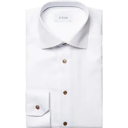 Contemporary Fit Weißes Hemd , Herren, Größe: XL - Eton - Modalova