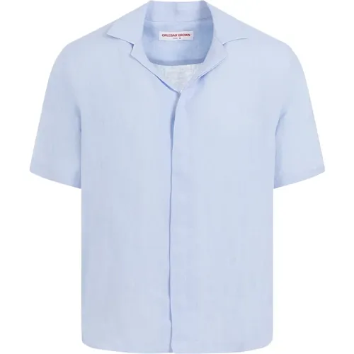 Blaues Leinenhemd Ss24 , Herren, Größe: XL - Orlebar Brown - Modalova