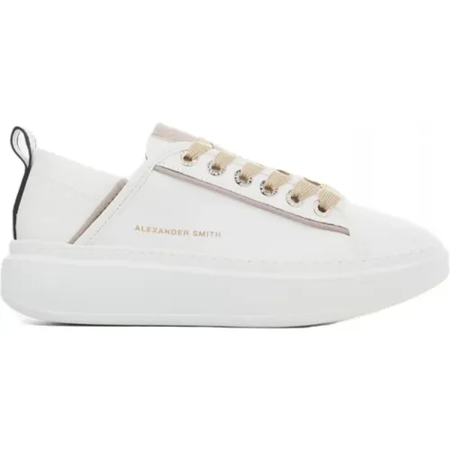 Glitzernde Low-Top Sneakers Wembley Weiß , Damen, Größe: 37 EU - Alexander Smith - Modalova