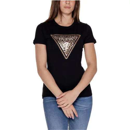 Triangle Leo T-Shirt Herbst/Winter Kollektion , Damen, Größe: XL - Guess - Modalova