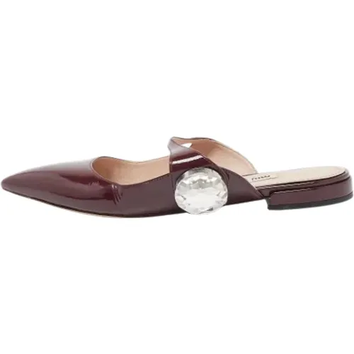 Pre-owned Leather sandals , female, Sizes: 3 UK - Miu Miu Pre-owned - Modalova