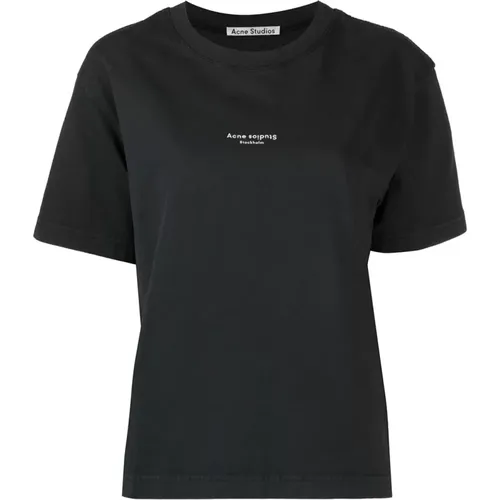 T-Shirt mit Logo-Print aus Baumwolle , Damen, Größe: M - Acne Studios - Modalova