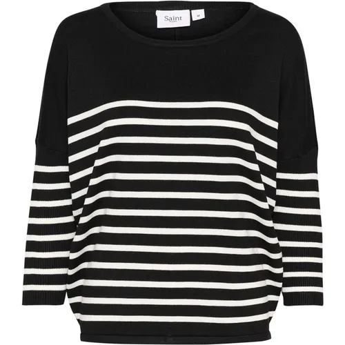 Striped Oversized Pullover Sweater , female, Sizes: S, M, L, XL, 2XL, XS - Saint Tropez - Modalova