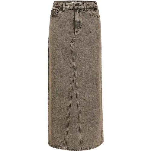 Classic Denim Long Skirt Grey Brown , female, Sizes: XL, M, 2XL, S, XS, 2XS, L - Gestuz - Modalova