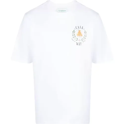 Weißes Bedrucktes T-Shirt und Polo , Herren, Größe: L - Casablanca - Modalova