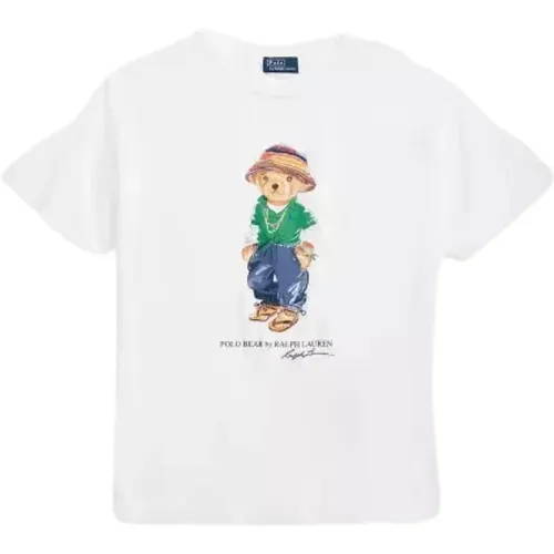 Baumwoll-T-Shirt mit Teddybär , Damen, Größe: S - Ralph Lauren - Modalova