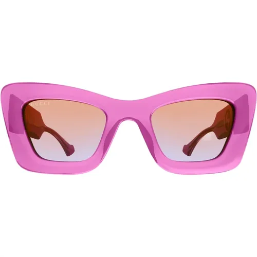 Transparent Oversized Cat-Eye Sunglasses , female, Sizes: 49 MM - Gucci - Modalova