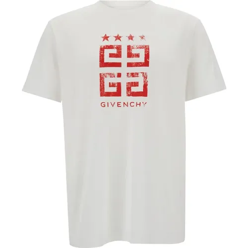 Red 4G Logo Print T-shirt , male, Sizes: S - Givenchy - Modalova