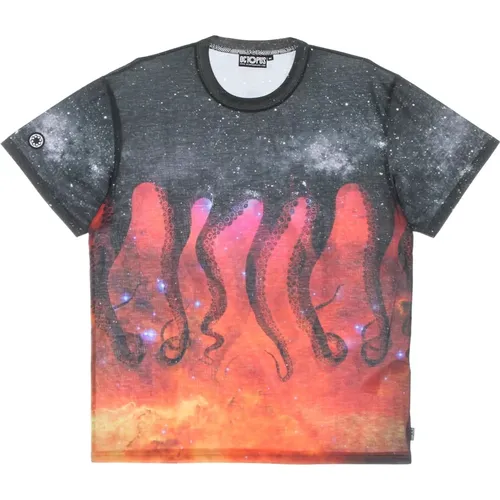 Galaxy Schwarzes Tee Kurzarm T-shirt - Octopus - Modalova