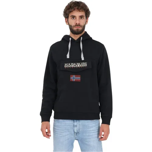 Schwarzer Burgee Pullover für Herren , Herren, Größe: 2XL - Napapijri - Modalova