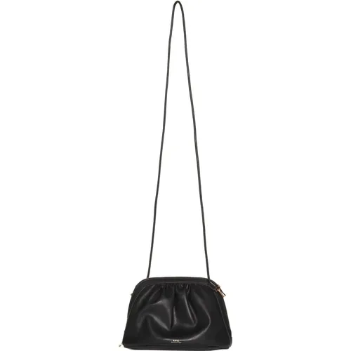 Schwarze Plissierte Crossbody-Tasche , Damen, Größe: ONE Size - A.p.c. - Modalova