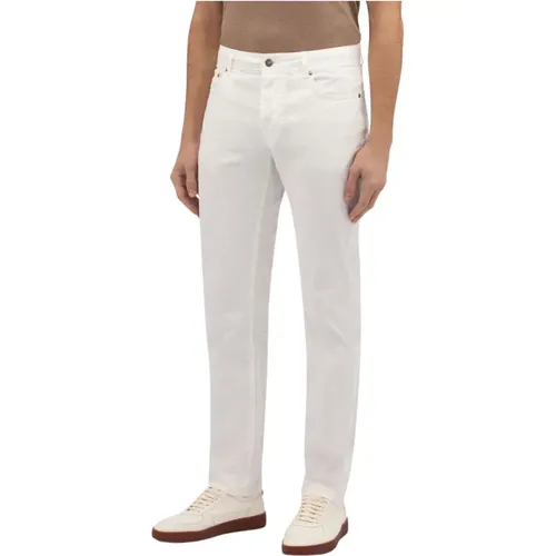 Weiße Stretch-Baumwoll-Fünf-Pocket-Hosen , Herren, Größe: W36 - Brooks Brothers - Modalova
