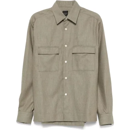 Sage Green Wool Shirt , male, Sizes: 3XL - Xacus - Modalova