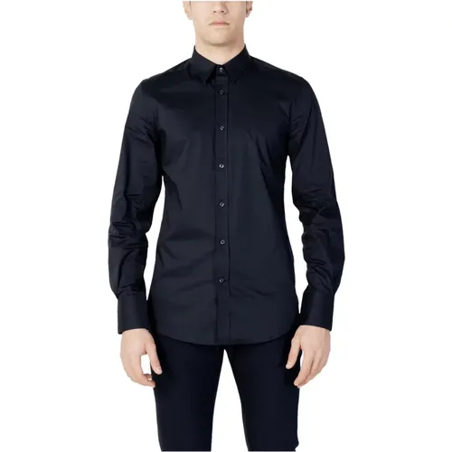 Blaues Slim Fit Langarmhemd , Herren, Größe: XS - Antony Morato - Modalova