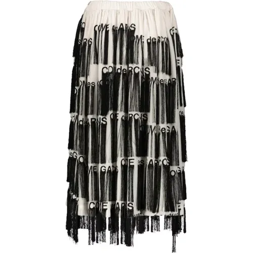 Velvet Fringe Logo Skirt , female, Sizes: S - Comme des Garçons - Modalova