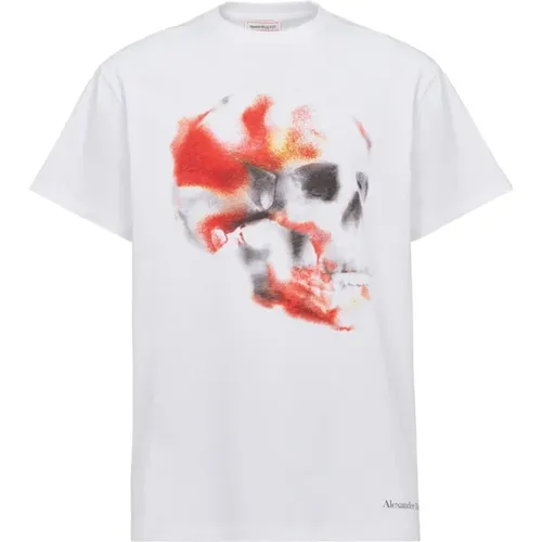 Punk Skull Grafik Print T-shirt , Herren, Größe: XL - alexander mcqueen - Modalova