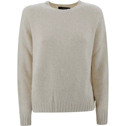 Alpaka Baumwolle Crew-Neck Sweater , Damen, Größe: S - Max Mara Weekend - Modalova