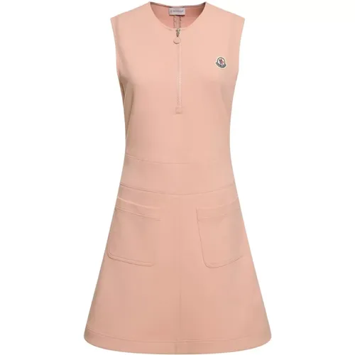 Womens Short Cotton Dress , female, Sizes: L, S, M - Moncler - Modalova