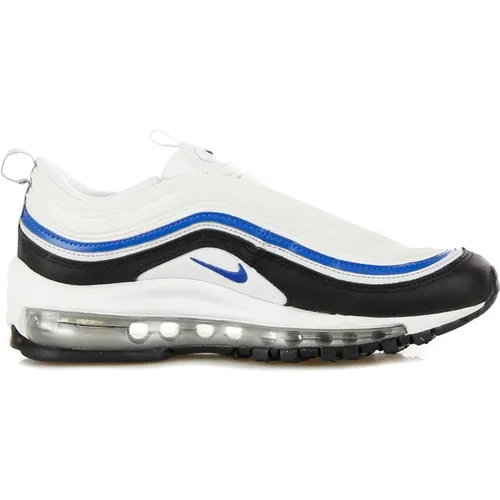 Air Max 97 Niedriger Sneaker Weiß/Blau/Schwarz , Herren, Größe: 38 1/2 EU - Nike - Modalova