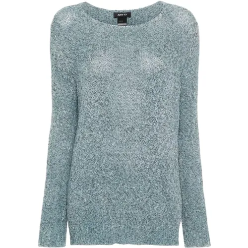 Knitted Sweater Bouclé Round Neck , female, Sizes: L - Avant Toi - Modalova
