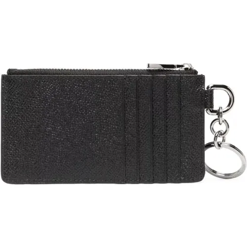 Schwarze Brieftasche mit Kartenfächern und Reißverschlussfach , Herren, Größe: ONE Size - Dolce & Gabbana - Modalova