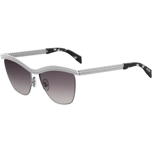 Stylische Sonnenbrille Silber/Havanna mit grauer Linse,Verlauf Rosa Sonnenbrille - Moschino - Modalova
