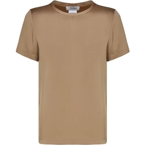 Camel Satin Blend Top , female, Sizes: 2XS, XS - Max Mara - Modalova