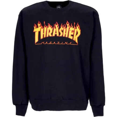 Flame Crewneck Sweatshirt Schwarz/Gelb - Thrasher - Modalova