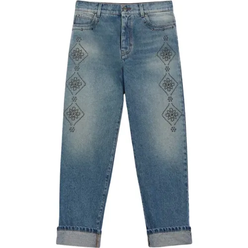 Stilvolle bestickte Straight-Leg-Jeans - Max Mara Weekend - Modalova