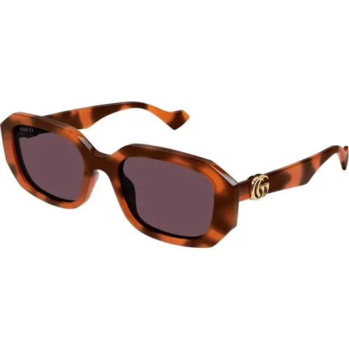 Havana/ Sunglasses , female, Sizes: 54 MM - Gucci - Modalova