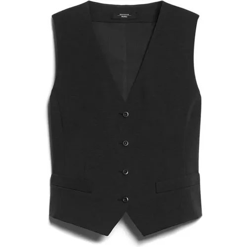 Schwarze Jersey Baumwoll Gilet Jacke , Damen, Größe: S - Max Mara - Modalova