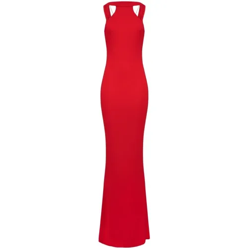 Rotes Kleid Aw24 Damenmode , Damen, Größe: L - Elisabetta Franchi - Modalova