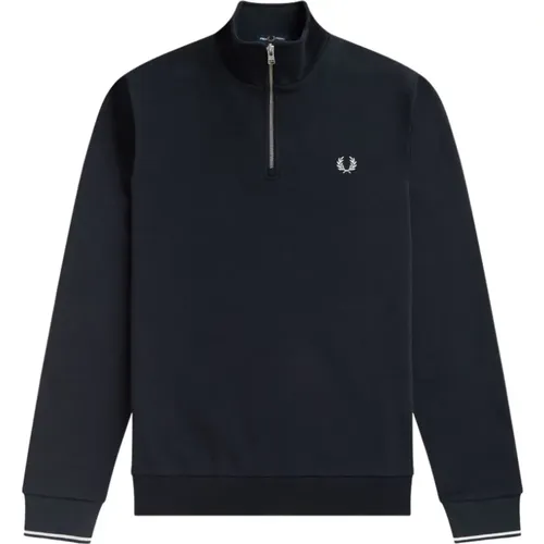 Halbzip Sweatshirt , Herren, Größe: S - Fred Perry - Modalova