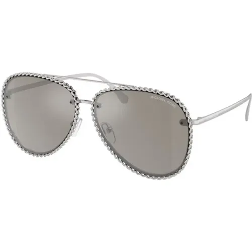 Silver Mirrored Sunglasses Portofino Style , unisex, Sizes: 59 MM - Michael Kors - Modalova