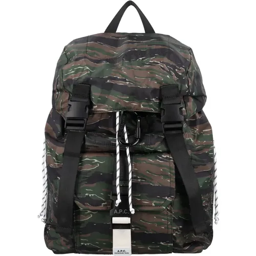 Khaki Camouflage Trek Backpack , male, Sizes: ONE SIZE - A.p.c. - Modalova