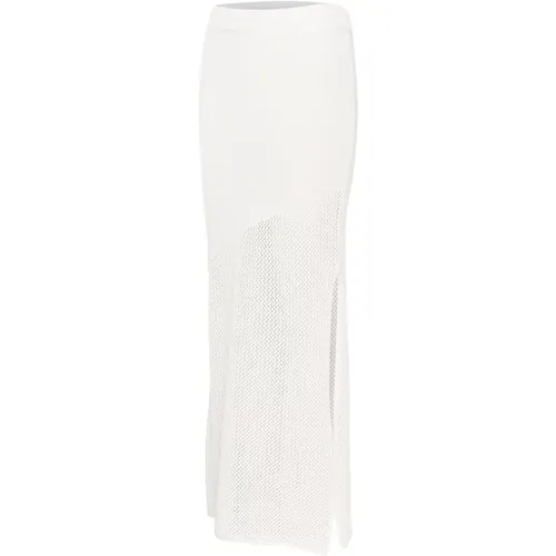 Egret Skirt with High Slit , female, Sizes: M - Gestuz - Modalova