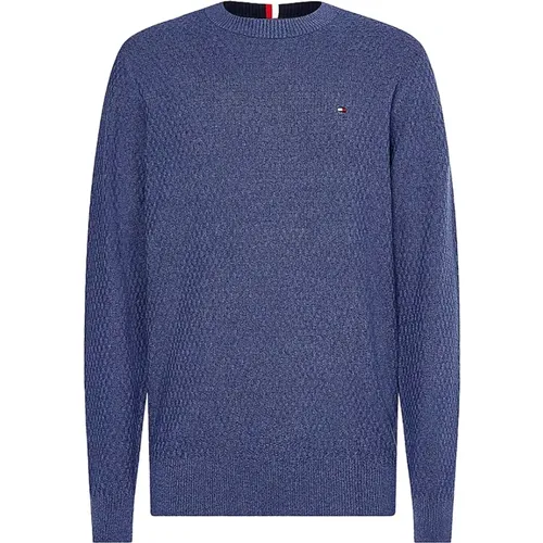 Baumwoll Honeycomb Strickpullover , Herren, Größe: S - Tommy Hilfiger - Modalova