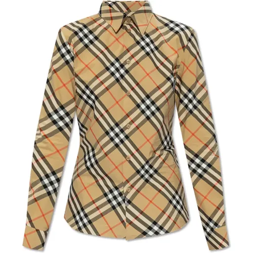 Tailored Check Shirt , female, Sizes: XS, 2XS, 3XS, S - Burberry - Modalova