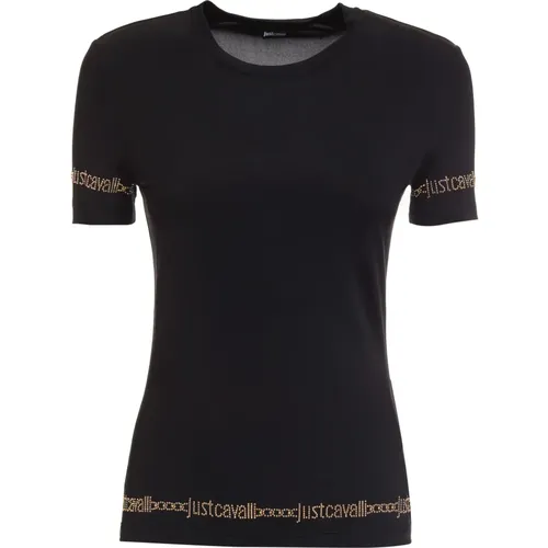 Schwarze T-Shirt und Polo Kollektion , Damen, Größe: XS - Just Cavalli - Modalova