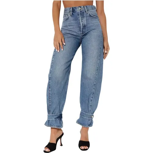 Klassische Wide Leg Blaue Jeans Cleo - Agolde - Modalova