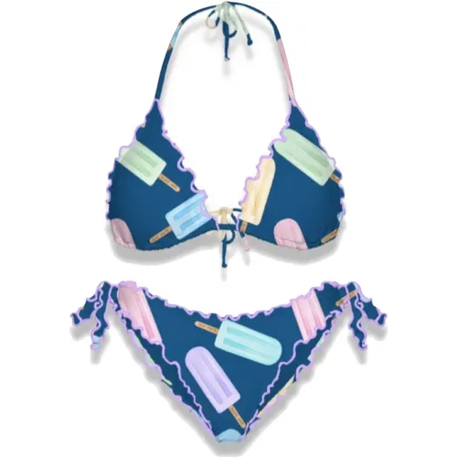 Triangel Bikini Top Eis am Stiel Muster , Damen, Größe: M - MC2 Saint Barth - Modalova