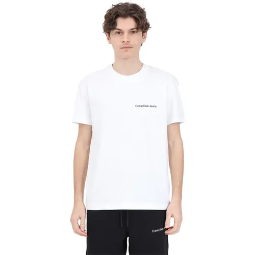 Weißes Logo T-Shirt für Herren , Herren, Größe: XL - Calvin Klein Jeans - Modalova