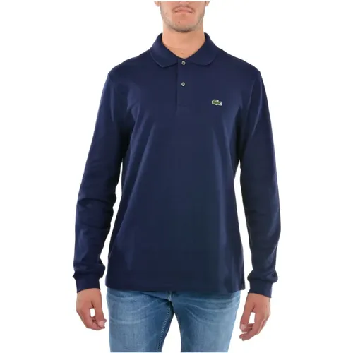 Blaue Poloshirts Langarm , Herren, Größe: XL - Lacoste - Modalova