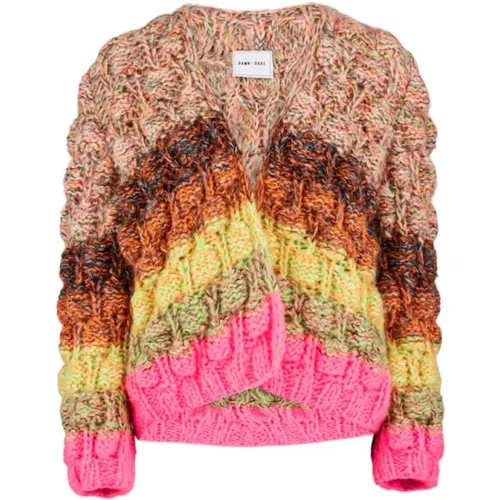 Regenbogen Mohair Bubble Strickjacke - DAWN x DARE - Modalova