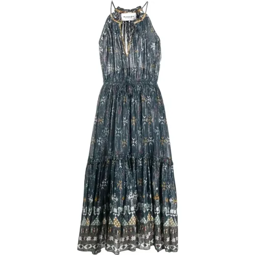 Halterneck-Midi-Kleid mit Grafikdruck , Damen, Größe: S - Isabel Marant Étoile - Modalova