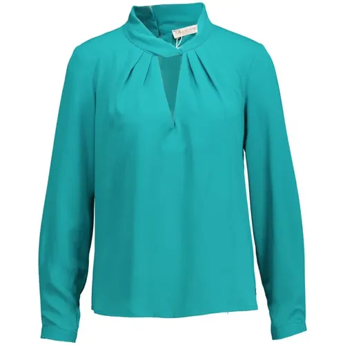 Elegante Grüne Bluse mit Hohem Kragen , Damen, Größe: L - RINASCIMENTO - Modalova