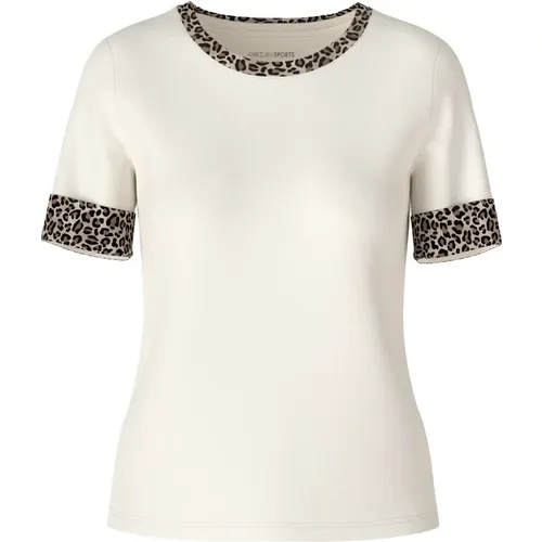 Leo-Print 3/4 Arm T-Shirt , Damen, Größe: L - Marc Cain - Modalova