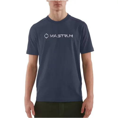 Geknacktes Logo Tee Ink Navy , Herren, Größe: XL - MA.STRUM - Modalova