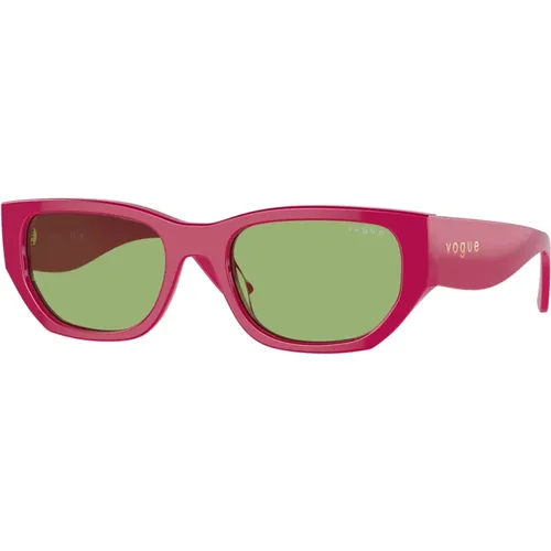 Contemporary Rectangular Sunglasses with Logo , female, Sizes: 53 MM - Vogue - Modalova