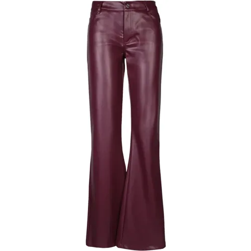 Bordeaux Coated Fabric Flared Pants , female, Sizes: 2XS - Liu Jo - Modalova